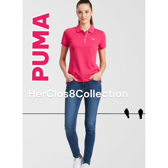 PUMA Women's Dry Cell Golf Polo Shirt Collared Virtual Pink NWT $57 Sz Small - Picture 8 of 16